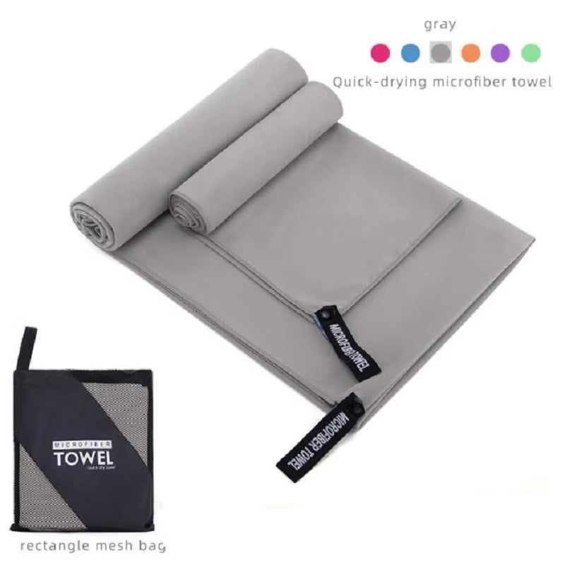 2Pcs/Set Microfiber Towel Sports Quick-Drying Super Absorbent Camping Towel Soft and Lightweight Gym Swimming Yoga Beach Towel