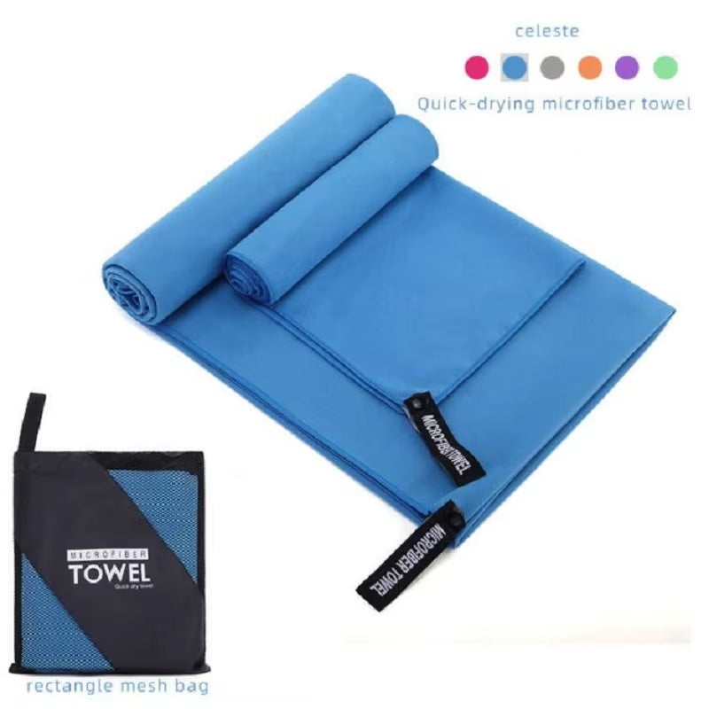 2Pcs/Set Microfiber Towel Sports Quick-Drying Super Absorbent Camping Towel Soft and Lightweight Gym Swimming Yoga Beach Towel
