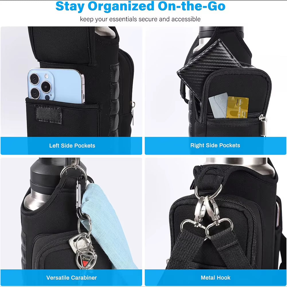 Magnetic Gym Bag Crossbody Water Bottle Pouch Phone Holder Sling Bag for Men Women Fitness Travel Sports