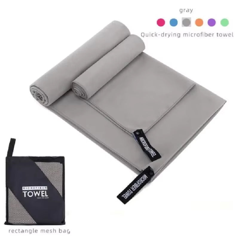 2Pcs/Set Microfiber Towel Sports Quick-Drying Super Absorbent Camping Towel Soft and Lightweight Gym Swimming Yoga Beach Towel