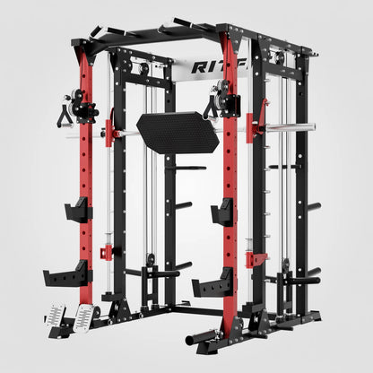BUFFALO Multifunctional Smith Machine with Lat Pull down and Cable Crossover for Versatile Strength Training